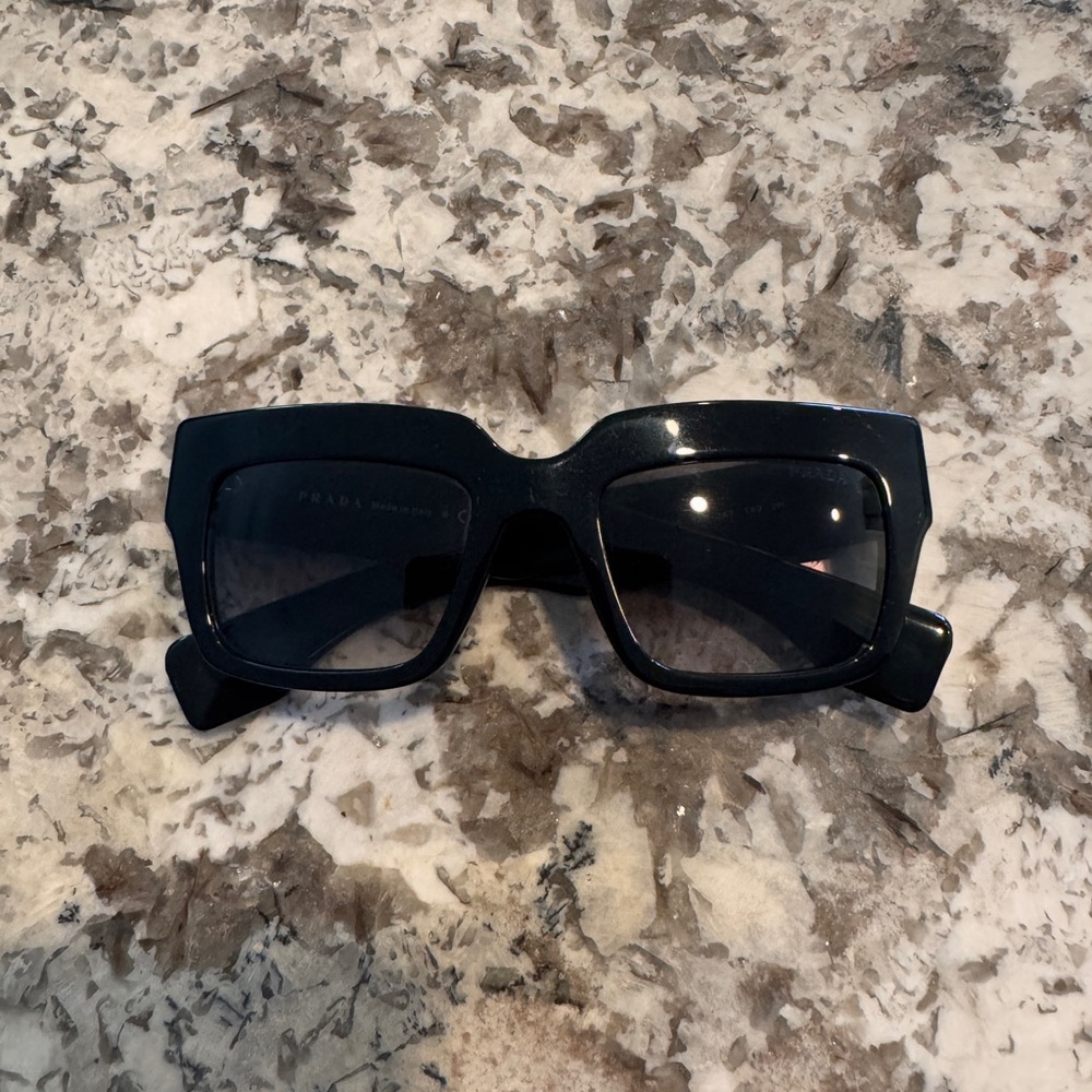 Prada Black Sunglasses with Gold Accents